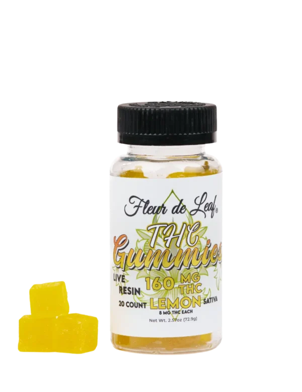 THC Live Resin Lemon Gummies 8mg (160mg Total)